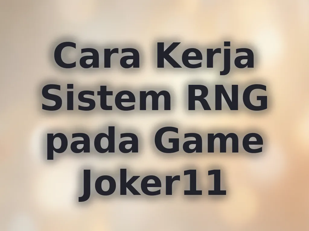 Cara Kerja Sistem RNG pada Game Joker11